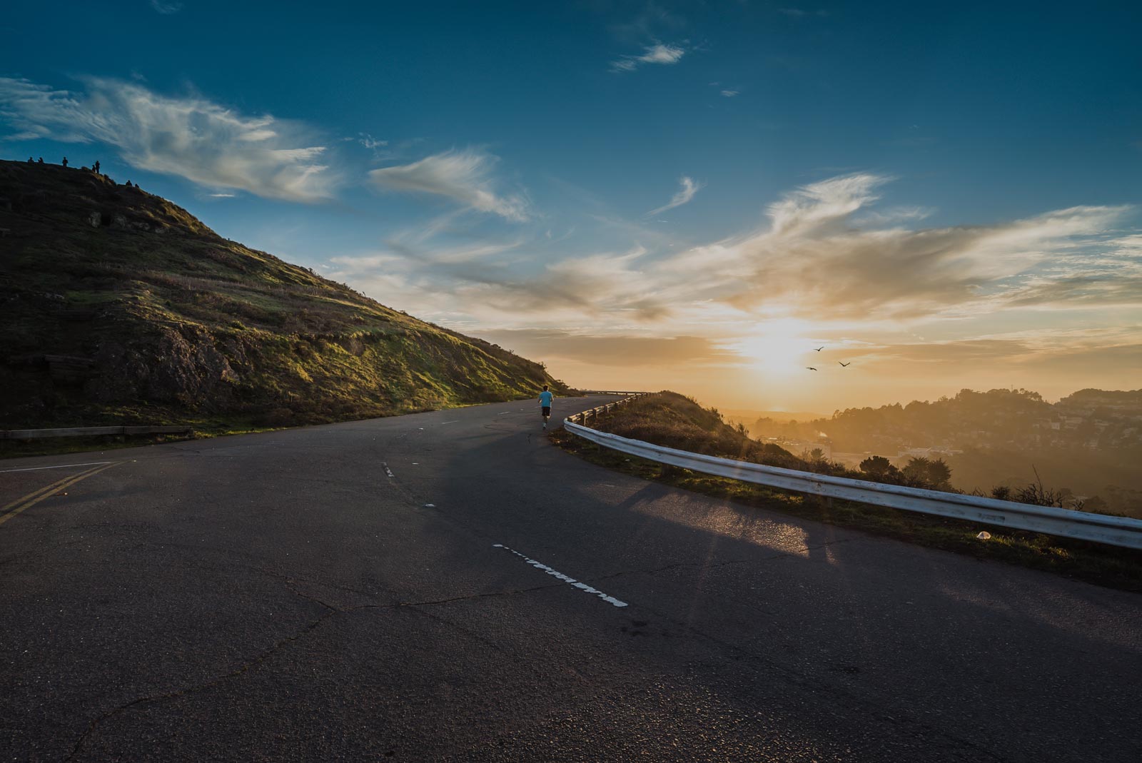 road-dawn-mountains-sky-darken